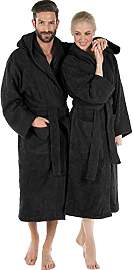 CelinaTex S-XXXL Bademantel Kapuze Uni lang