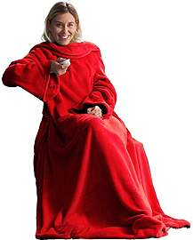 CelinaTex TV-Decke mit Ärmeln und Fußtasche