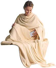 CelinaTex TV-Decke mit Ärmeln und Fußtasche