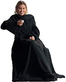 CelinaTex TV-Decke mit Ärmeln und Fußtasche