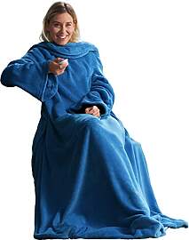 CelinaTex TV-Decke mit Ärmeln und Fußtasche