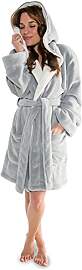 CelinaTex XS-XXXL Bademantel Kapuze zweifarbig