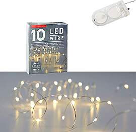 Cepewa 10 LED Lichterkette Mikro warmweiß