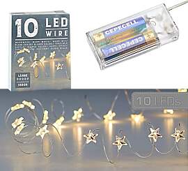 Cepewa Mikro Draht Lichterkette Stern warmweiß