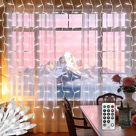 CERIAL 4X2M Lichtvorhang Außen mit Stecker,300LED 
