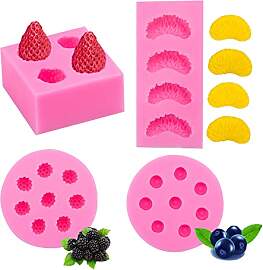 Cestony 3D-Mini-Silikonformen für Obst, Erdbeere, 