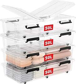 Cetomo 50L*4 Aufbewahrungsboxen mit Deckeln,