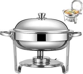 Chafing Dish Buffet Set 5L, Rund Speisenwärmer,