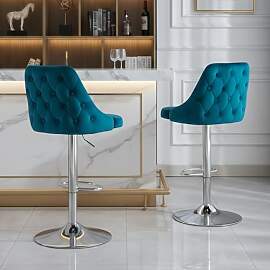 chairus 2er Set Barhocker Drehbar Küche Samt