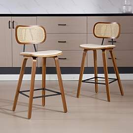 chairus 2er Set Rattan Barhocker für Küche