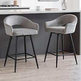 chairus Barhocker 2er Set Samt Barstuhl Küche,