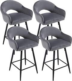 chairus Barhocker 4er Set Samt Barstuhl Küche,