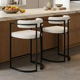 chairus Küchenhocker Kunstfell 2er Set Barhocker