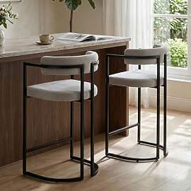 chairus Küchenhocker Samt 2er Set Barhocker