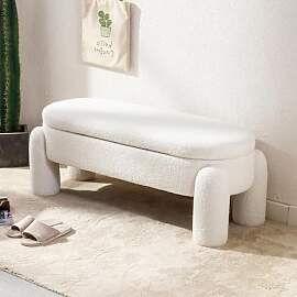 chairus Kunstfell Sitzhocker mit Stauraum