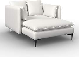 Chaiselongue Sandy Cremeweiß Chenille