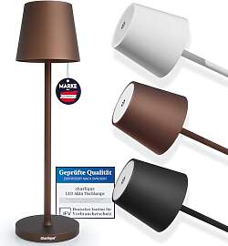 charlique® LED Tischlampe kabellos (braun) -