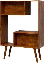 Chehoma Bücherregal aus Mangoholz braun, wendbar, 