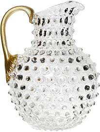 Chehoma Glaskaraffe goldfarben, Diamantmuster -