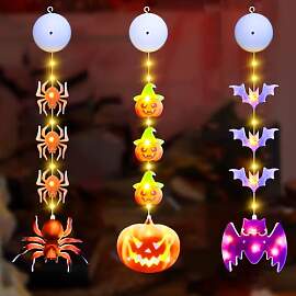 CHENBOOW Halloween Deko Lichterkette,3 Stück