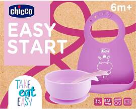 Chicco Easy Start 6m+ Geschirrset für Kinder Pink