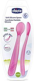 Chicco Soft Silicone Löffelchen 6m+ Pink 2 St.