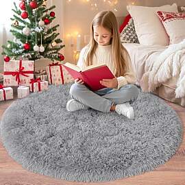 Chicnix Hochflor Teppich Rund 160 cm, Teppich
