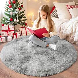 Chicnix Hochflor Teppich Rund 160 cm, Teppich