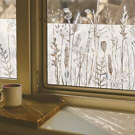 ChicSkin Fensterfolie reines weißes Gras, Blumen