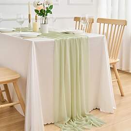 Chiffon Tischläufer Mint Grün Modern Natur