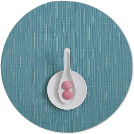 Chilewich Tischset Bamboo rund teal 2-er Set