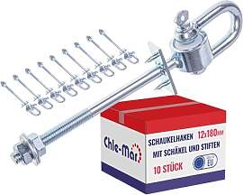 Chle-Mar – 2X Schaukelhaken mit Schäkel Ø12 mm 