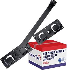 Chle-Mar – Doppelüberwurf-Riegel 430 mm Schwarz 