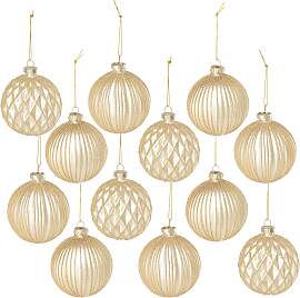 Christbaumkugel-Set Miracle in Goldfarben, 12
