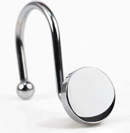 Chrom Duschvorhang Haken Ringe: Silber Runde Knopf 