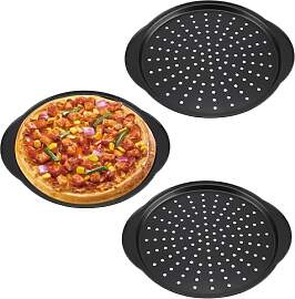 CHUENHEI 3 Stück 32 cm Pizzablech Rund,