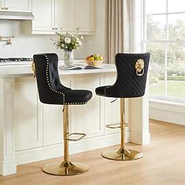 Chummaven Samt Barhocker 2er Set Barstuhl Moderne
