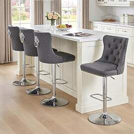 Chummaven Samt Barhocker 4er Set Barstuhl Moderne