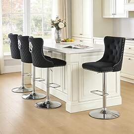 Chummaven Samt Barhocker 4er Set Barstuhl Moderne