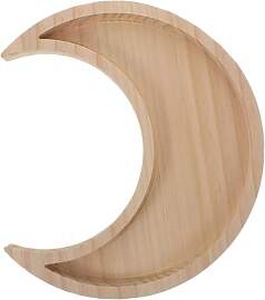 Ciieeo Holzmondschale Halbmond Tablett Holz