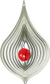 CIM Edelstahl Windspiel - Tropfen 170 ROT -