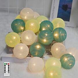 Ciskotu Baumwollkugeln Lichterkette, 20 LED USB
