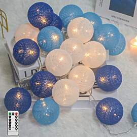 Ciskotu Baumwollkugeln Lichterkette, 20 LED USB
