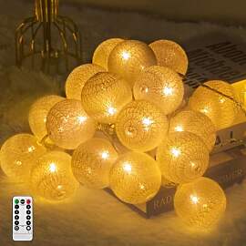 Ciskotu Baumwollkugeln Lichterkette, 20 LED USB