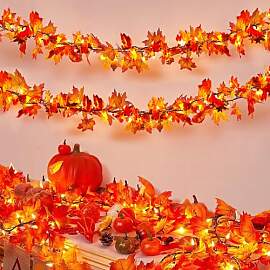 Ciskotu Herbst Ahornblätter Lichterkette,