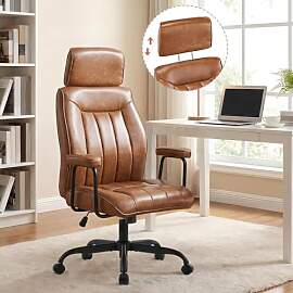 Ckaff Bürostuhl Ergonomisch, PU Leder Chefsessel