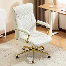 Ckaff Bürostuhl Ergonomisch, PU Leder Chefsessel, 