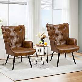 Ckaff Ohrensessel Sessel Wohnzimmer 2er Set,