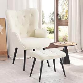 Ckaff Sessel mit Hocker, Ohrensessel mit Hocker