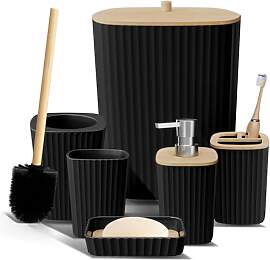 Clara Clark Badezimmer-Set – Schwarzes